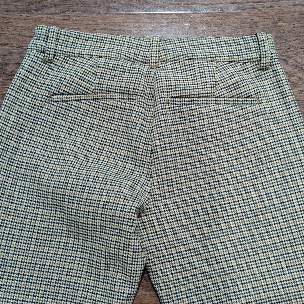 A.L.C. Javier Tan & Navy Plaid Split Hem Trousers Dress Pant Size 2 Waist 15" - Picture 11 of 15